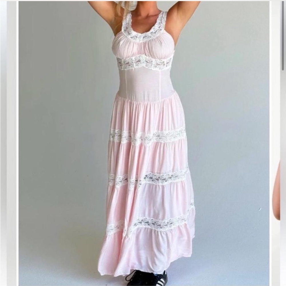 NWT Frankie’s Bikinis Dakota Dress in Sweet Dreams light pink - Picture 2 of 6